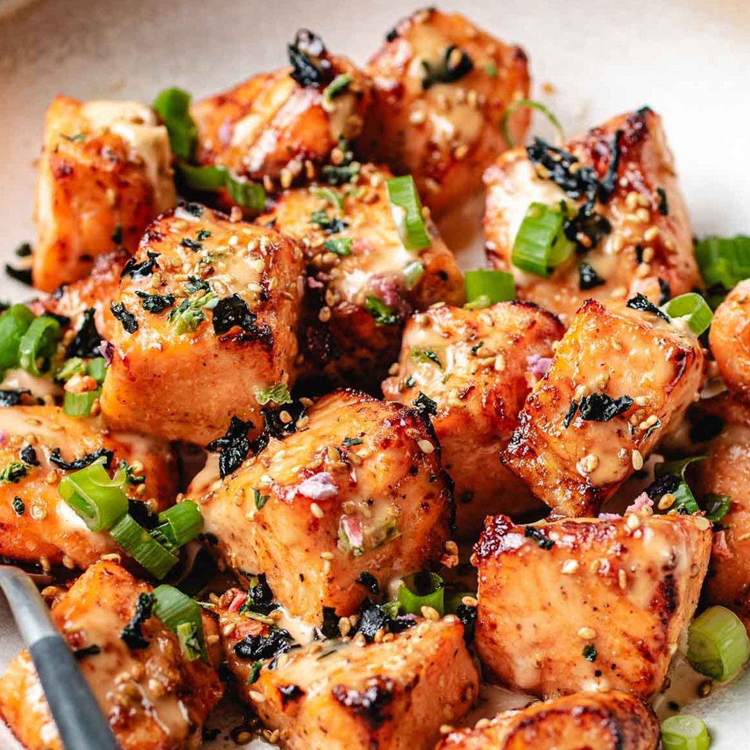 Air Fryer Firecracker Salmon Bites